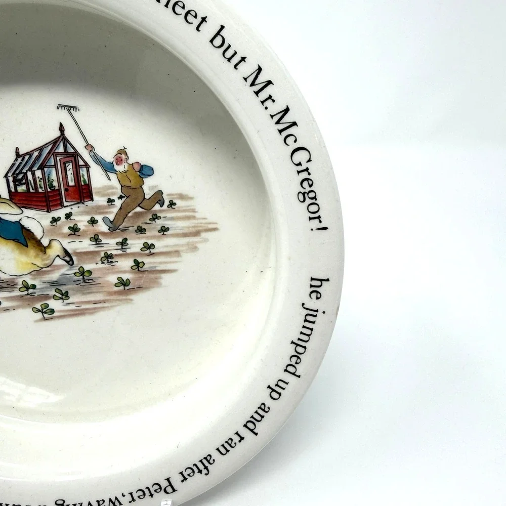 Wedgwood Peter Rabbit Child Bowl Plate Stop Thief Beatrix Potter
